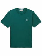 Stone Island - Logo-Embroidered Garment-Dyed Cotton-Jersey T-Shirt - Green