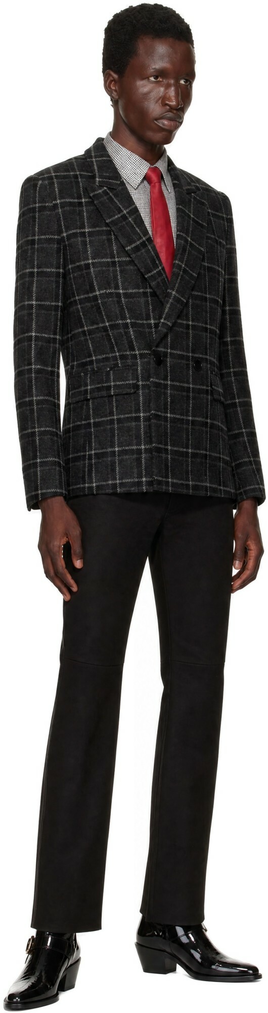 Ernest W. Baker Gray Double Breasted Blazer