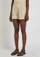 Rag & Bone Neila Pinstriped Woven Shorts White
