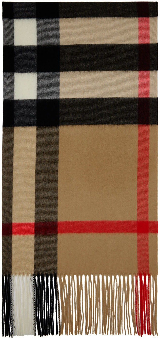 Burberry Beige Oversized Check Scarf