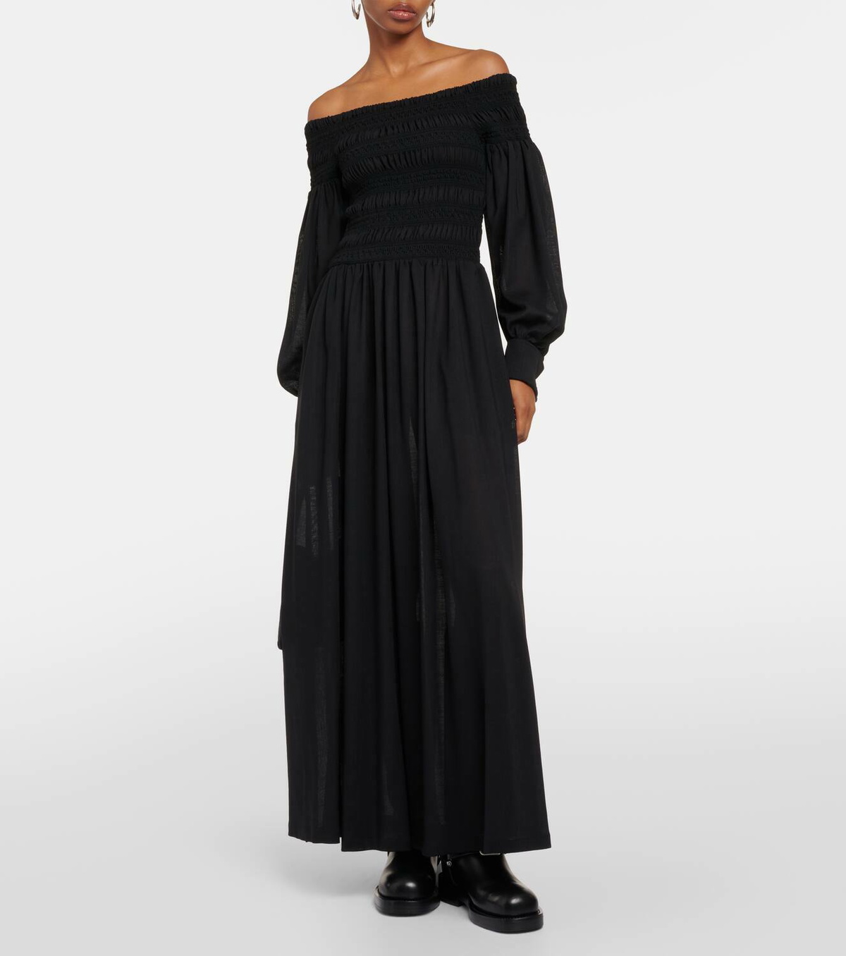 ワンピース MAX MARA BLACK SILK MOLI LONG DRESS Max Mara Black Silk Moli Long Dress Max Mara