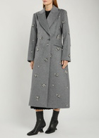 Simkhai Ganni Embellished Wool-blend Coat Grey