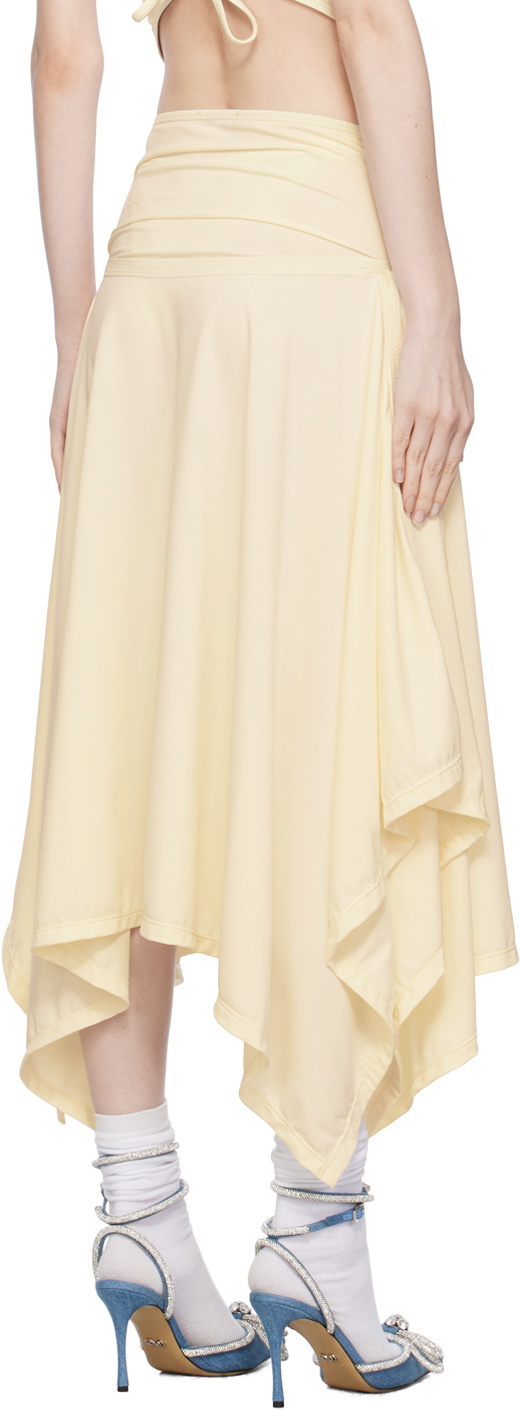 Emily Watson Off-White Handkerchief Bowtie Midi Skirt
