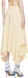 Emily Watson Off-White Handkerchief Bowtie Midi Skirt