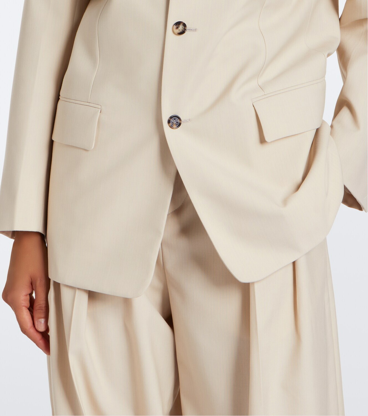 Bottega Veneta Striped wool and cotton blazer