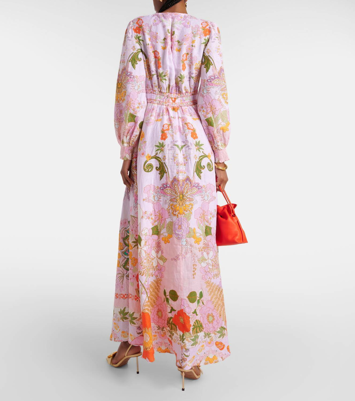 Camilla Embellished floral linen maxi dress Camilla