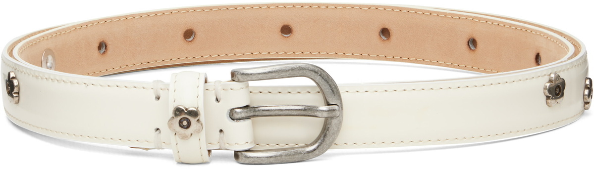mfpen White Leather Purpose Belt