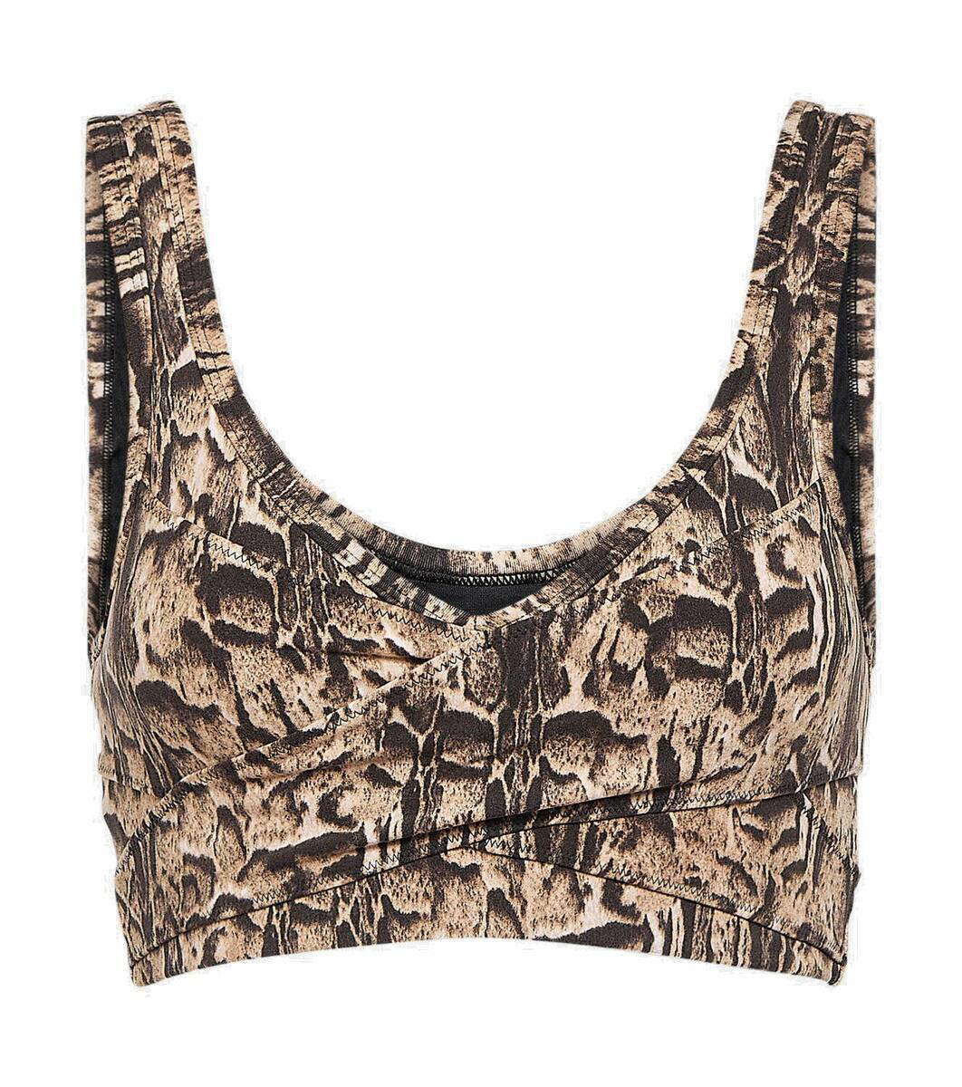 Delta snake-print sports bra in silver - Varley