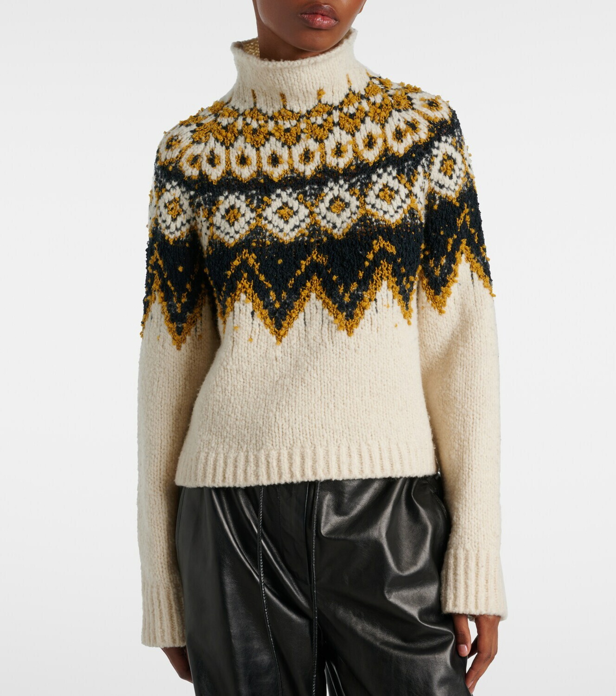 Proenza Schouler Lizzy fair isle cotton turtleneck sweater