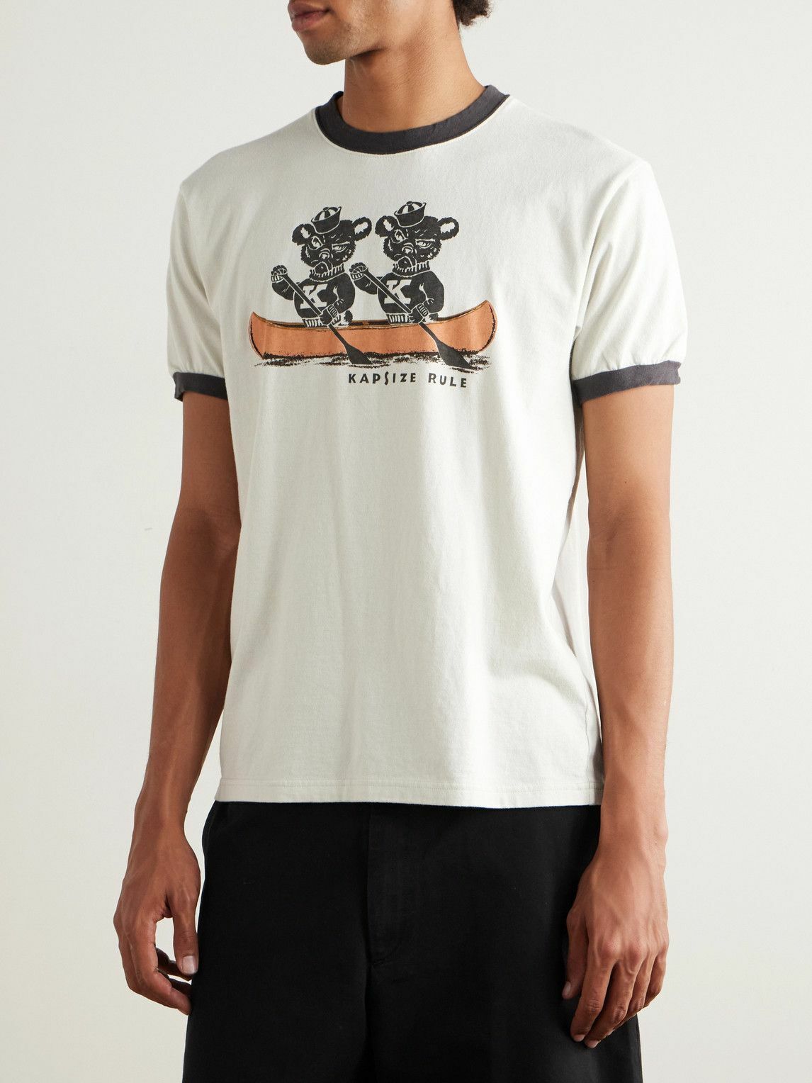 KAPITAL - Slim-Fit Printed Cotton-Jersey T-Shirt - Gray