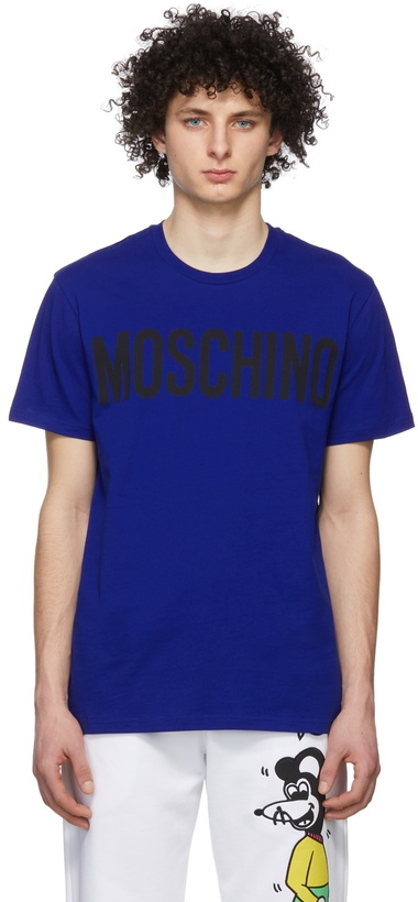 Photo: Moschino Blue Logo T-Shirt