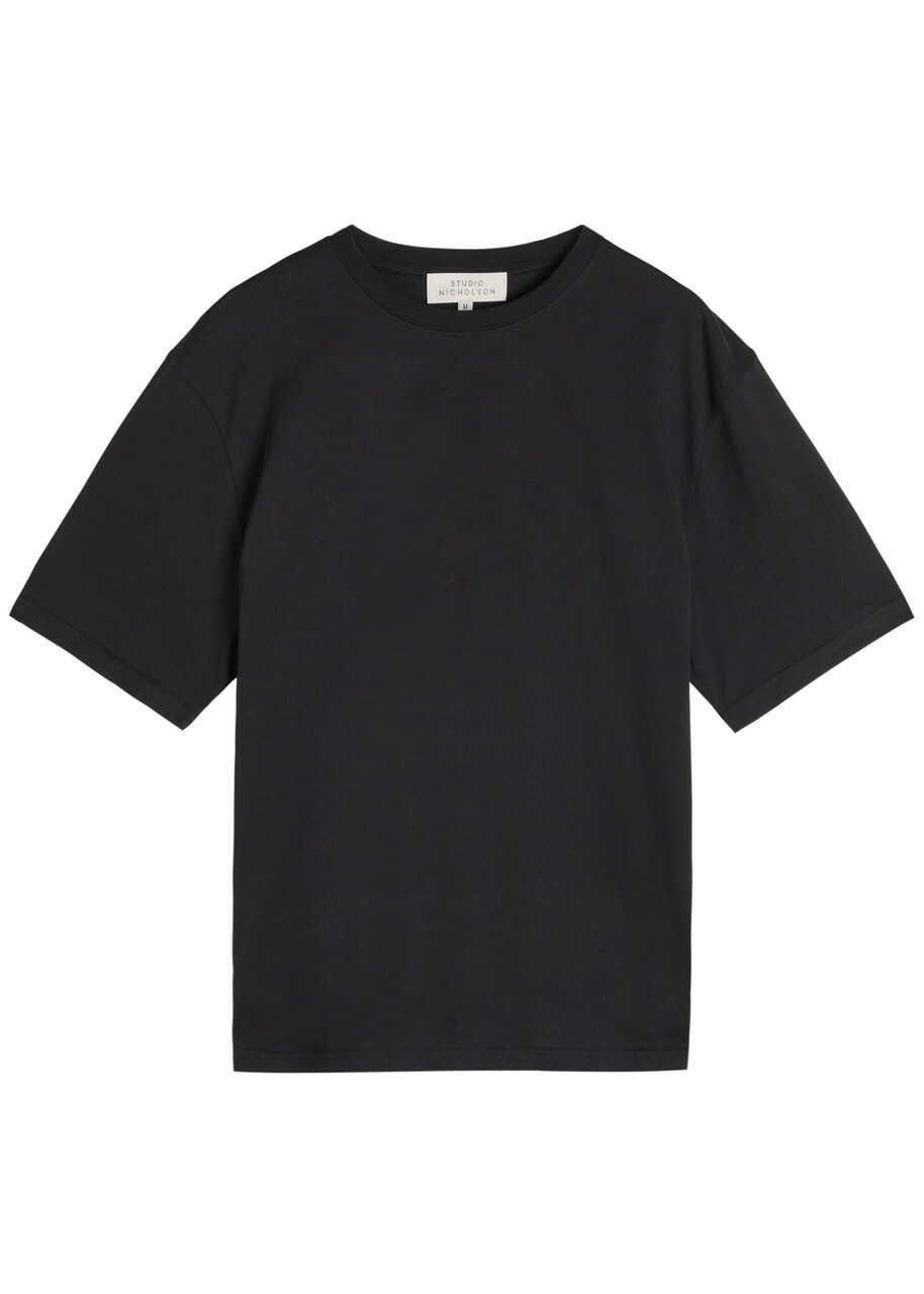 Studio Nicholson Branded Cotton T-shirt Black