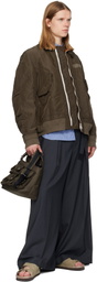 sacai Khaki Treated Nylon Twill Bomber Jacket