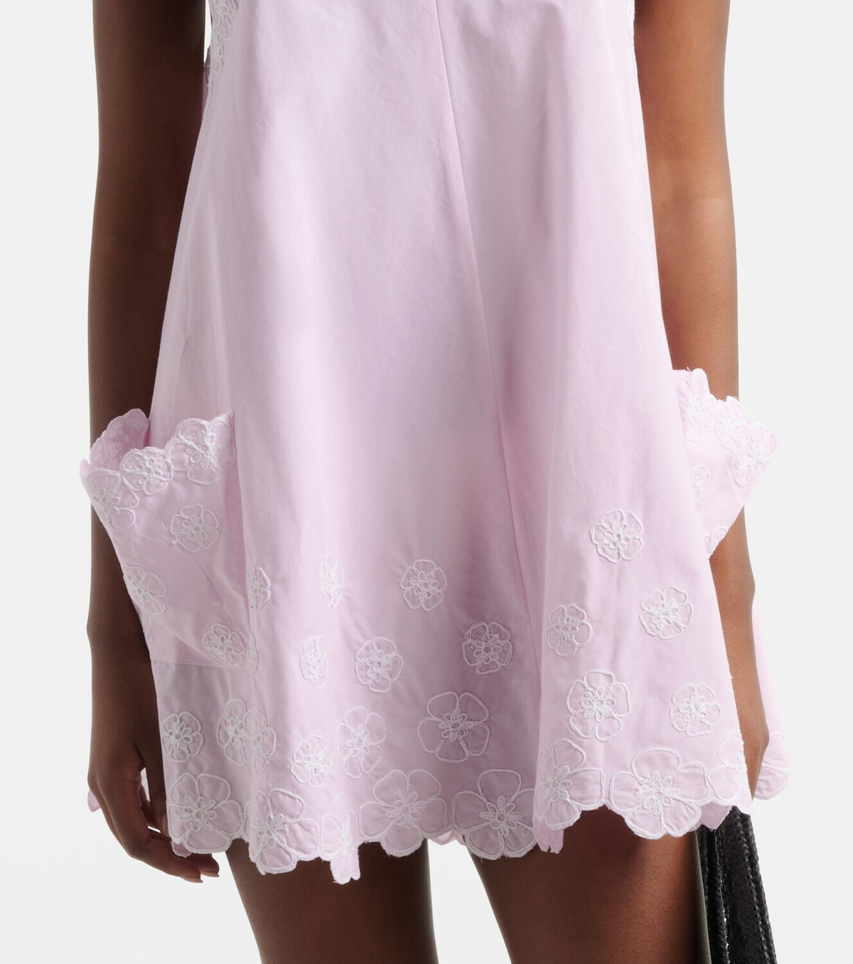 Juliet Dunn Embroidered cotton poplin minidress