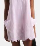 Juliet Dunn Embroidered cotton poplin minidress
