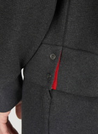 Thom Browne - Raglan Sleeve Zip Up Hooded Sweatshirt in Dark Grey