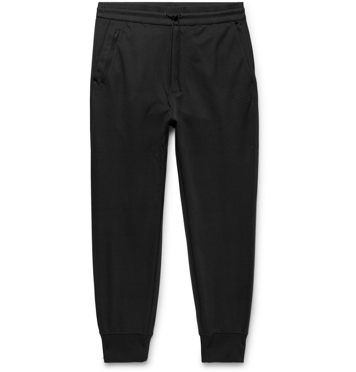 Photo: Y-3 - Tapered Cotton-Jersey Sweatpants - Black