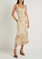 Reformation Sarita Floral Georgette top and Midi Skirt set Pink