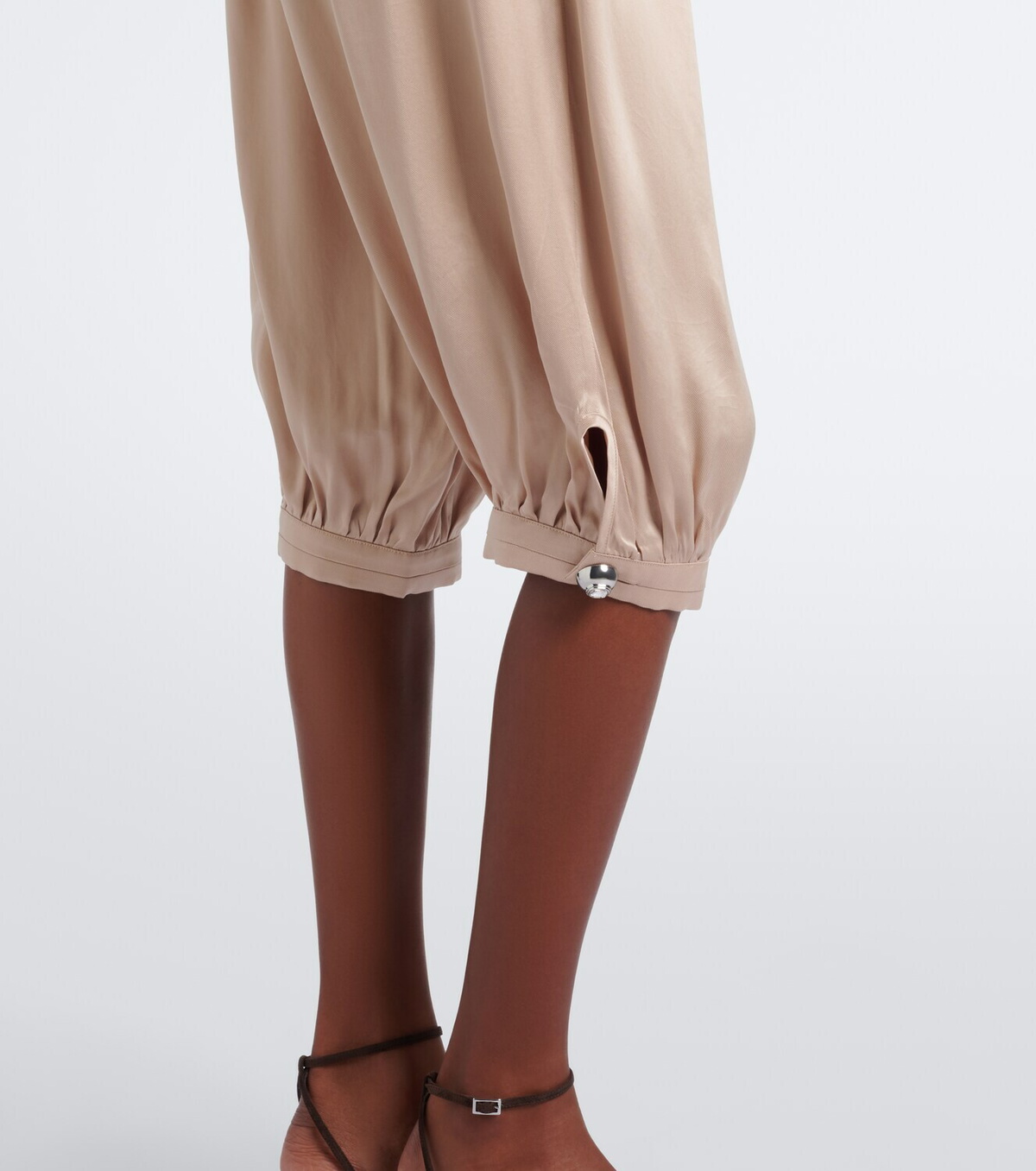 Jacques Wei Leather-trimmed capri pants