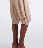 Jacques Wei Leather-trimmed capri pants