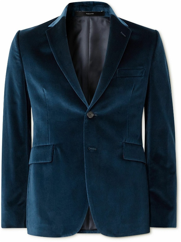 Photo: Paul Smith - Slim-Fit Cotton-Velvet Tuxedo Jacket - Blue
