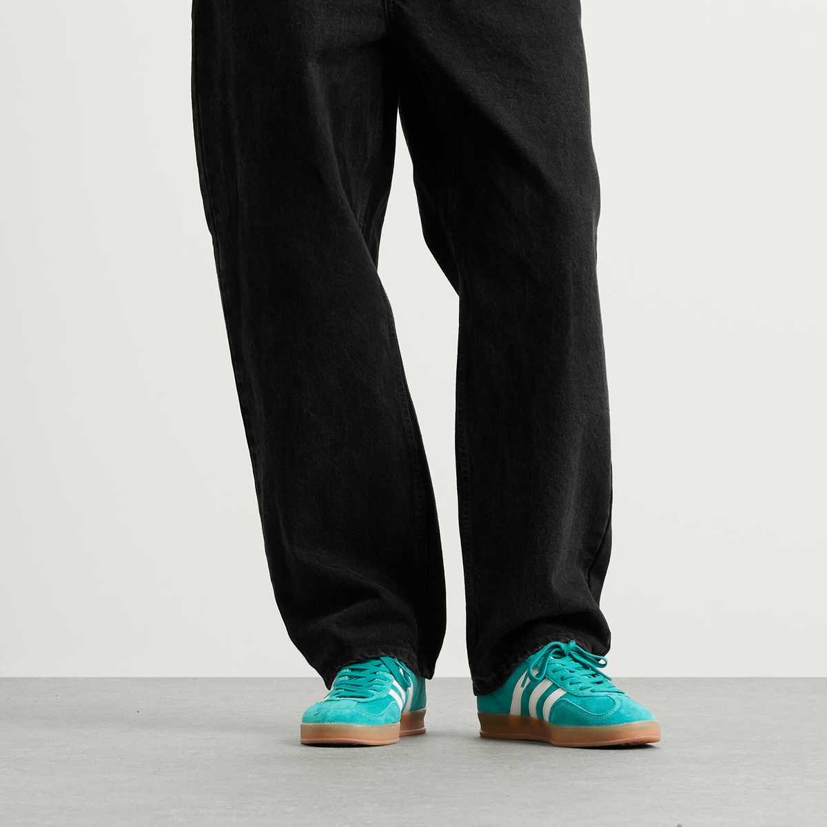 Adidas Gazelle Indoor Sneaker in Pure Teal/Off White& Gold