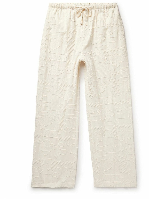 Photo: LE 17 SEPTEMBRE - Straight-Leg Cotton-Jacquard Drawstring Trousers - Neutrals