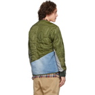 Greg Lauren Green and Blue 50/50 Modern Flight Jacket