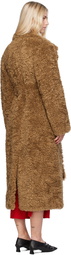 Stella McCartney Tan Belted Plush Teddy Faux-Shearling Coat