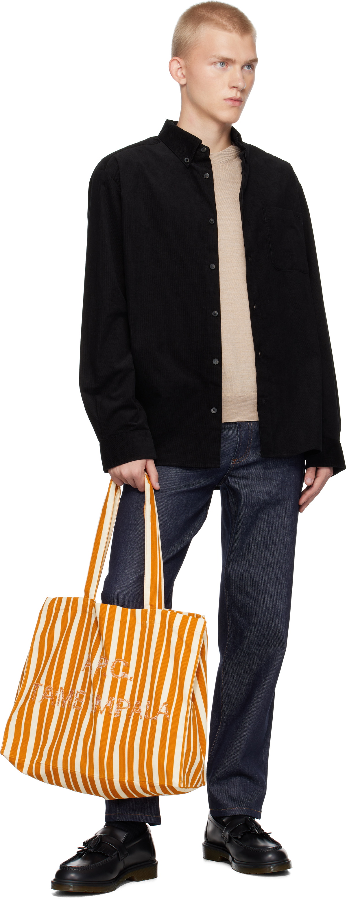 ショルダーバッグ・ポシェット APC Tame Impala Collection Shoulder Bag Orange Stripe COHEMM A.P.C. Orange & Off-White Tame Impala Edition Shopping Leash