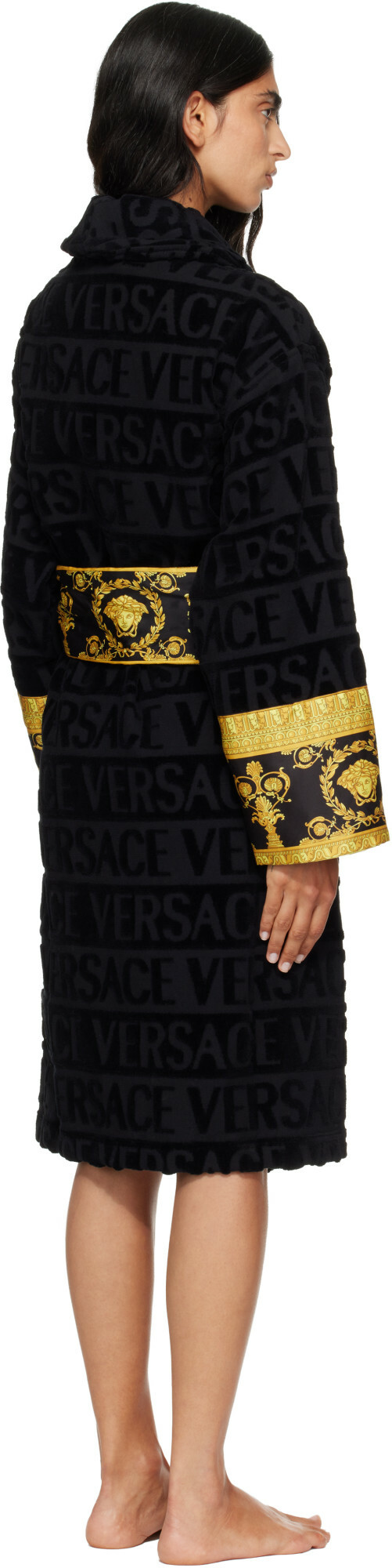 Versace Black 'I Heart Baroque' Bathrobe