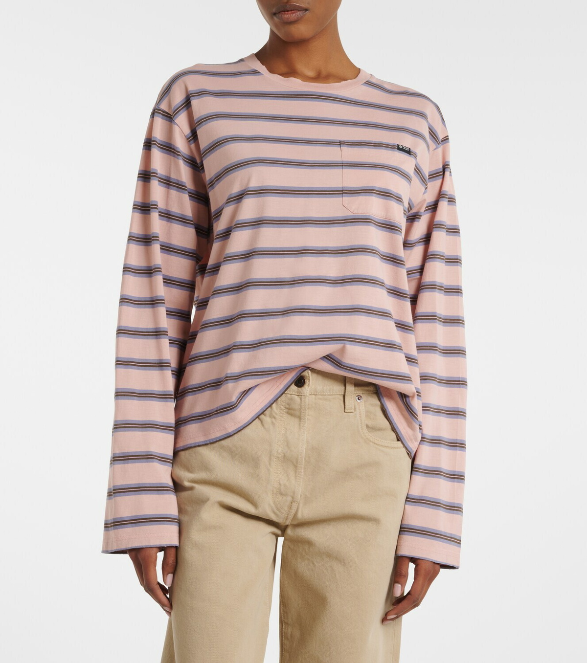 Prada Striped cotton jersey top