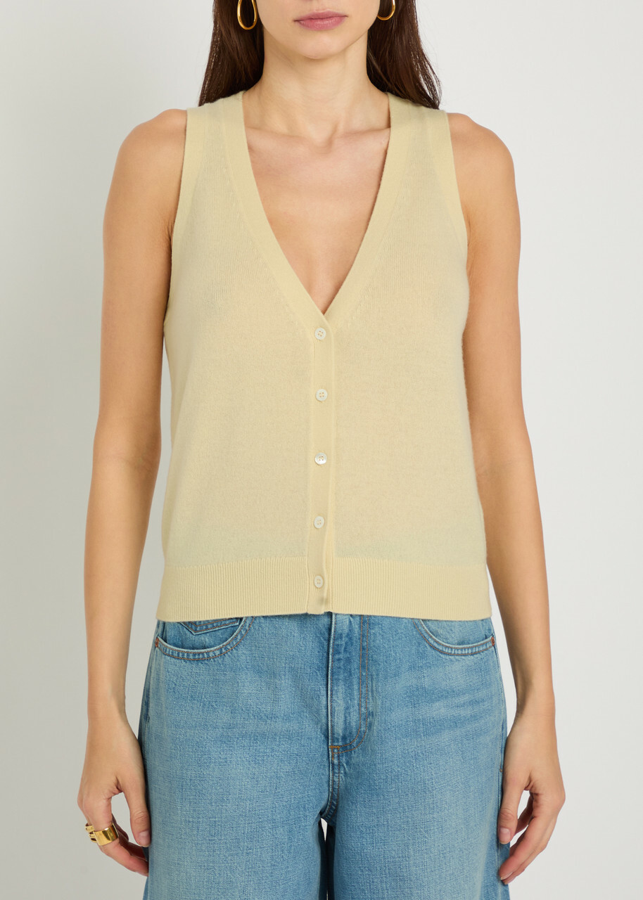 Paige Anika Cashmere Vest Yellow