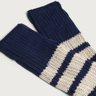 RoToTo Ribbed Crew Sock in Faded Blue/Ivory
