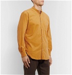 Camoshita - Grandad-Collar Cotton-Corduroy Shirt - Yellow