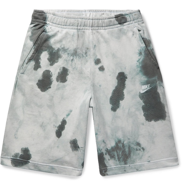 Photo: Nike - Tie-Dyed Loopback Cotton-Jersey Shorts - Gray