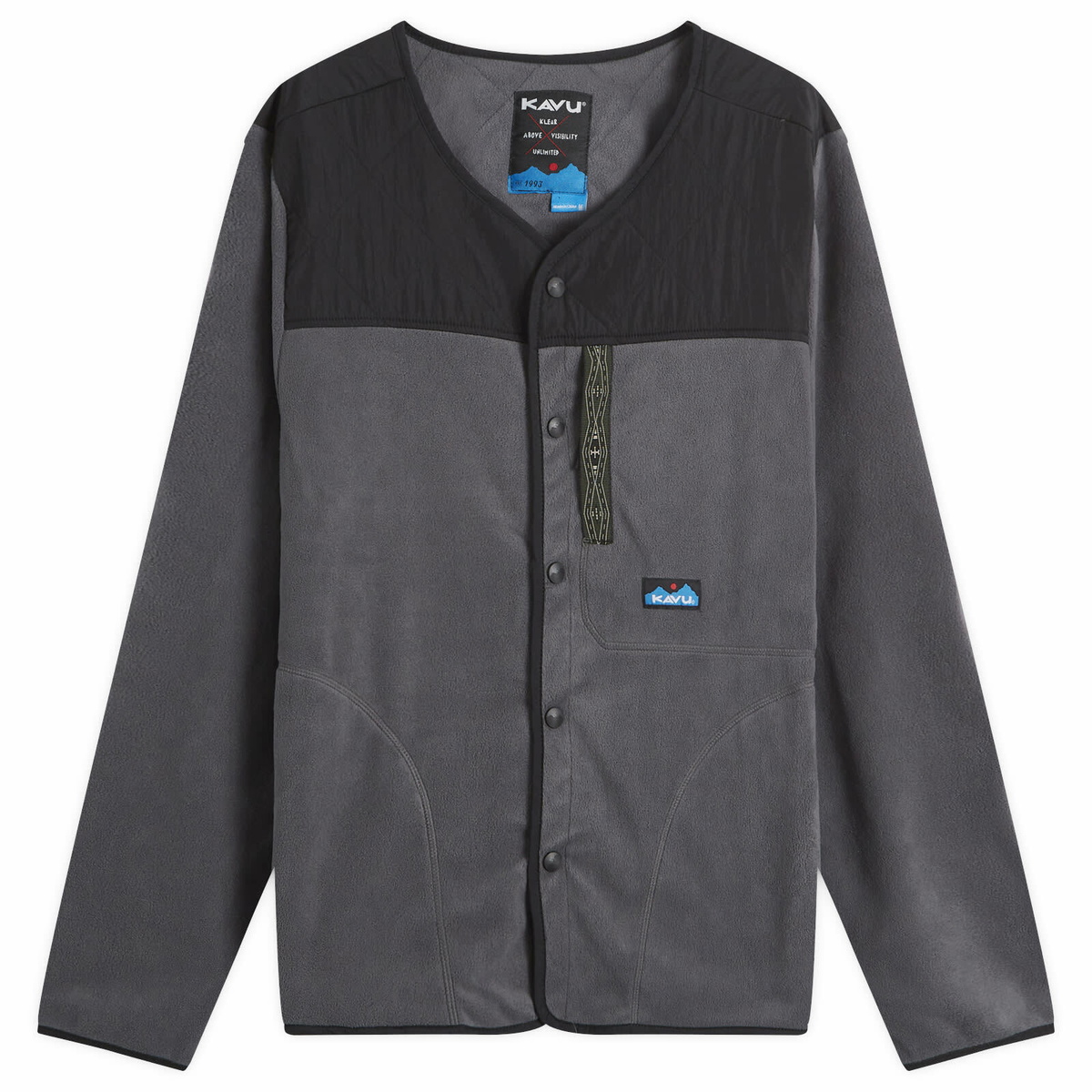 KAVU Men's Brudenell Snap Fleece Cardigan in Dark Shadow