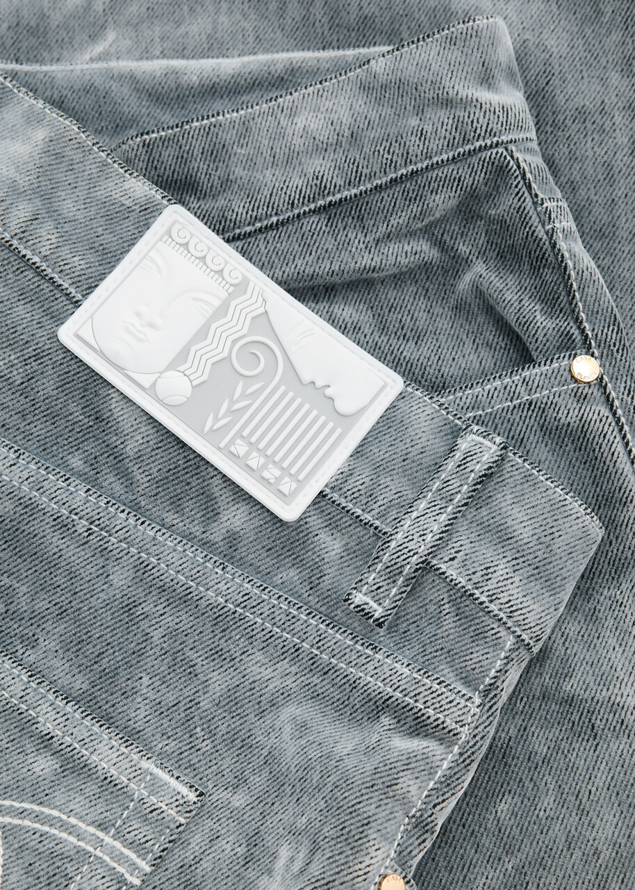 Casablanca Peach Straight-leg Brushed Jeans Grey