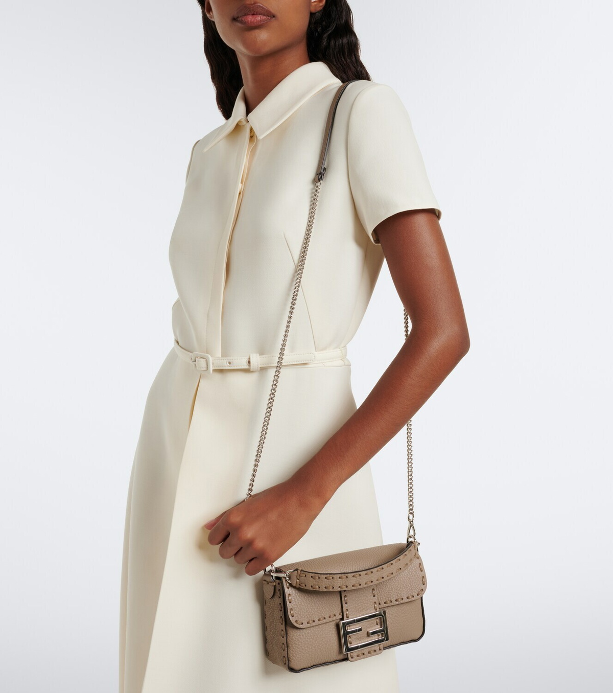 Fendi Baguette® Mini leather top-handle bag