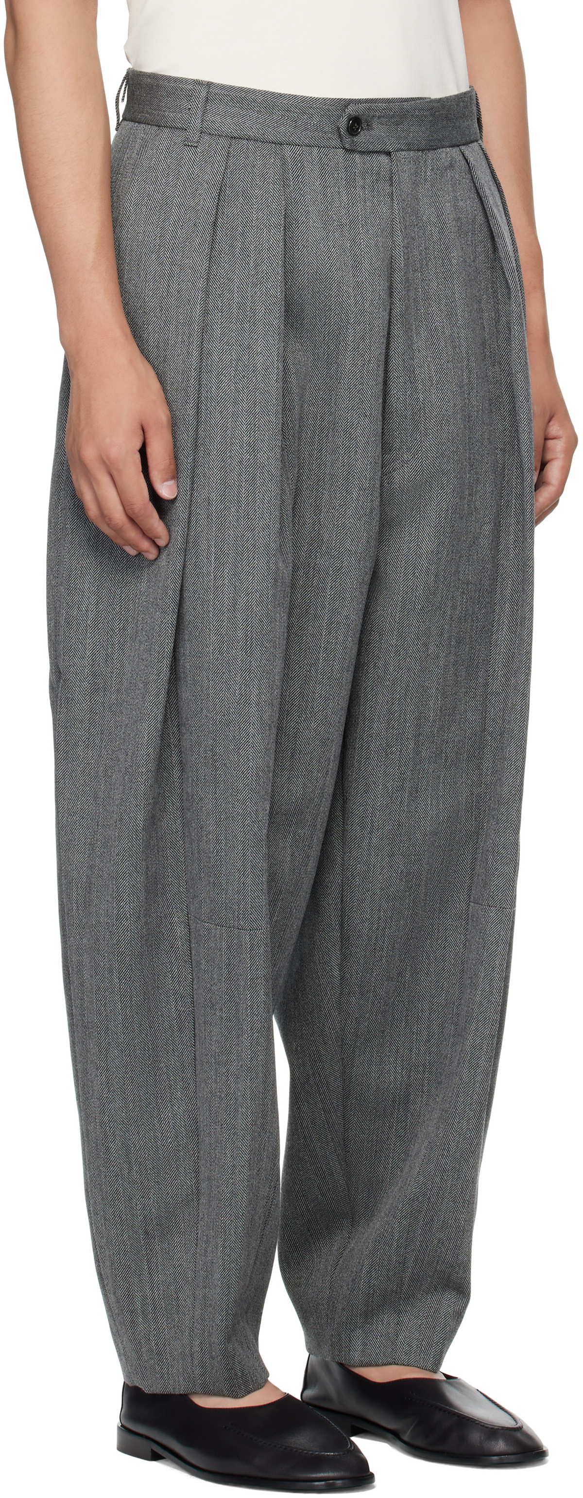 Hed Mayner Gray Wool Trousers