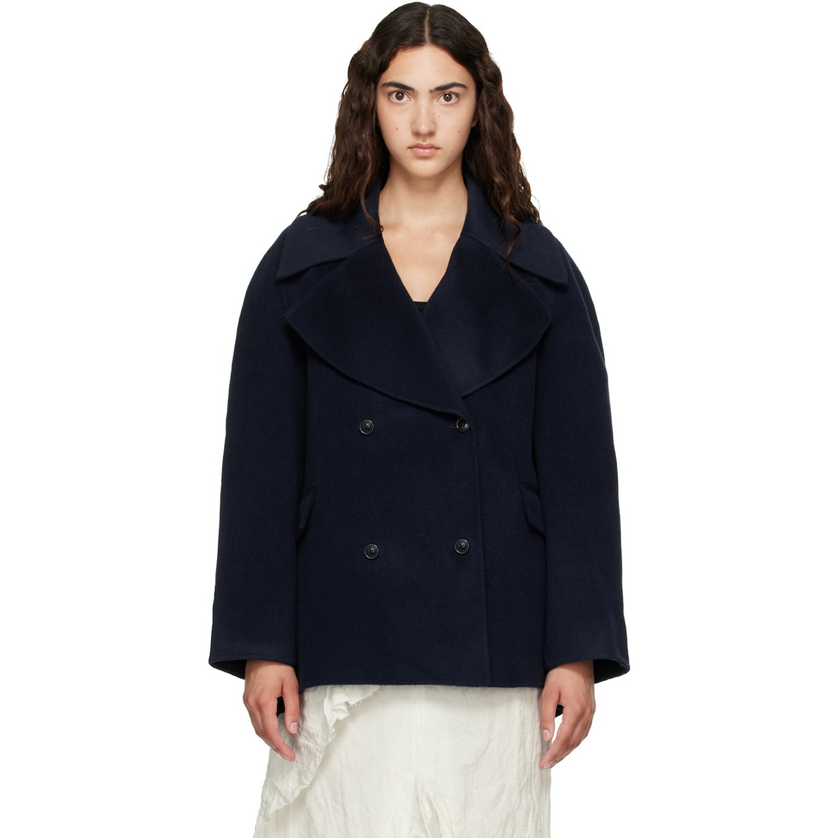 Loulou de Saison Navy NEIL Double Breasted Jacket