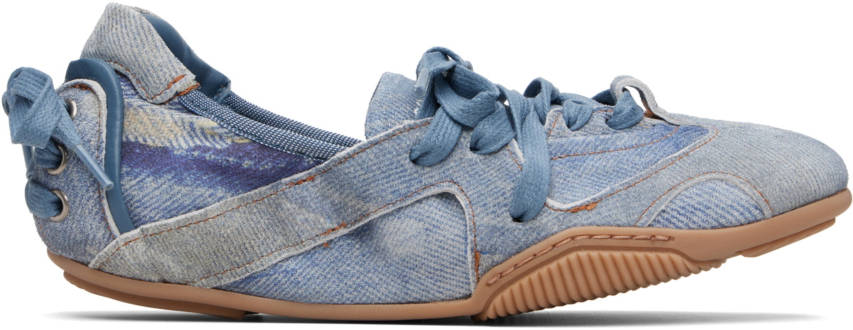 Acne Studios Blue Lace-up Leather Sneakers