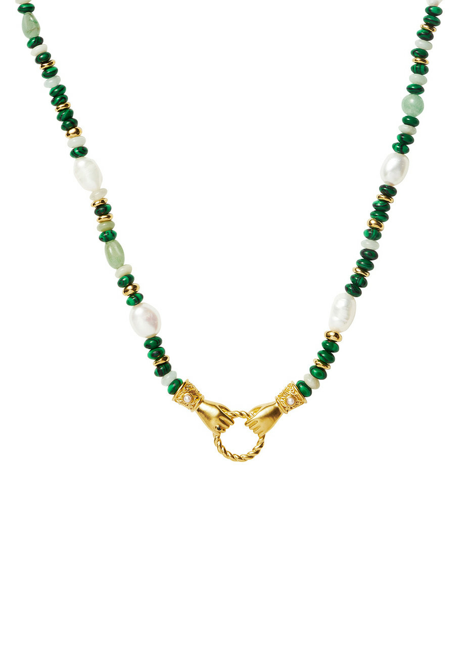 Missoma X Harris Reed In Good Hands Beaded Necklace - Green