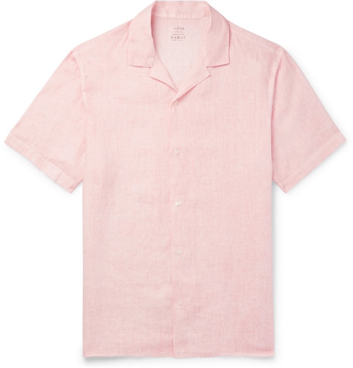 Photo: Altea - Camp-Collar Linen Shirt - Pink