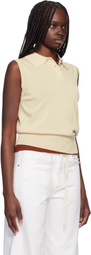 Nothing Written Beige Knit Sleeveless Polo