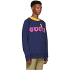 Gucci Navy Pig Embroidery Sweatshirt