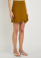 Skiim Asymmetrical Woven Mini Skirt Light Brown
