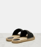 Gucci GG embellished raffia espadrille slides