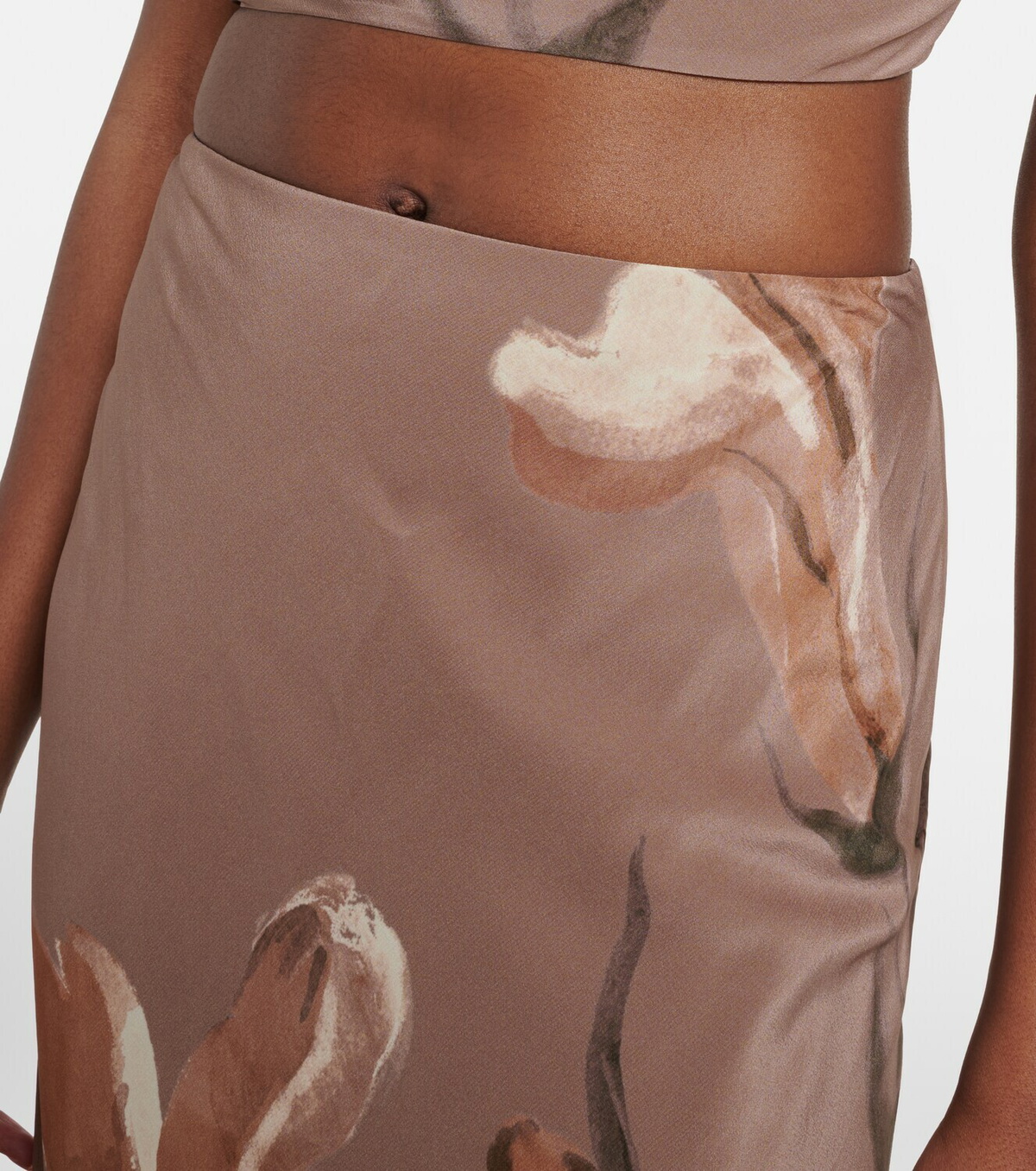 SIR Azaliea floral silk maxi skirt