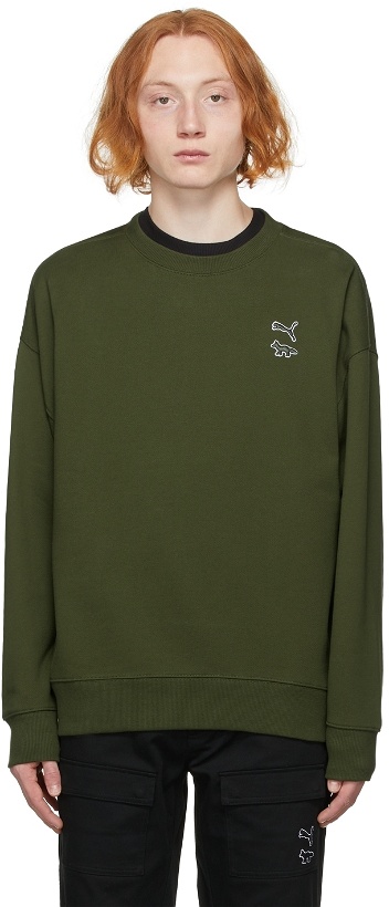 Photo: Maison Kitsuné Green Puma Edition Crewneck Sweatshirt